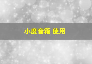 小度音箱 使用